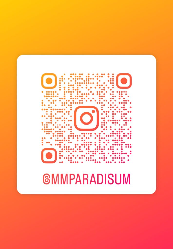 QR-Code zum Instagram-Profil von Paradisum Massage in Geesthacht – folgen Sie uns für Tipps, Angebote und Einblicke in unsere mobilen und Praxis-Massagen.